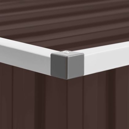 Градинска барака, кафява, 195x198x159 см, поцинкована стомана