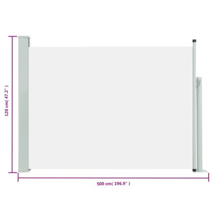 Прибираща се странична тента, 120x500 см, кремава