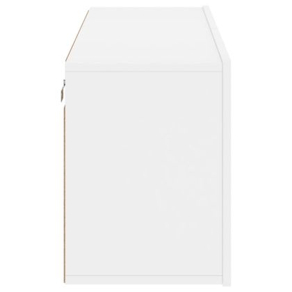 ТВ шкаф за стенен монтаж, бял, 100x30x41 см