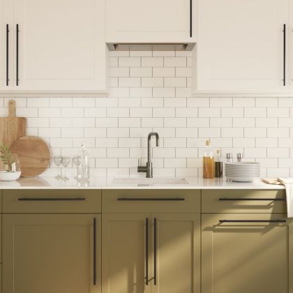 Дръжки за шкафове, 5 бр, черни, 320 мм, неръждаема стомана