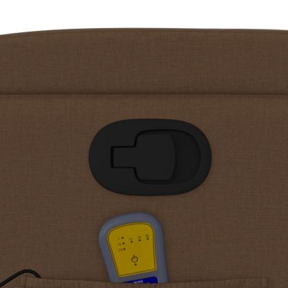 Изправящ масажен реклайнер стол, кафяв, текстил