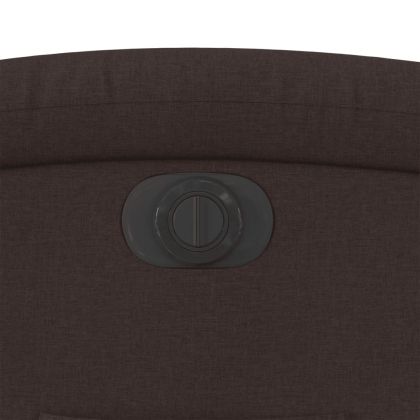 Електрически изправящ реклайнер стол, тъмнокафяв, текстил