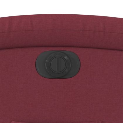 Електрически изправящ реклайнер стол, виненочервен, текстил