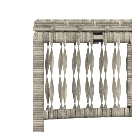 Шезлонги, 2 бр, с масичка, светлосиви, полиратан