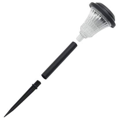 Соларни лампи за пътека със земни шипове, 12 бр, бяла