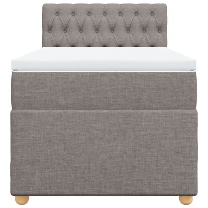 Боксспринг легло с матрак, таупе, 90x200 см, плат