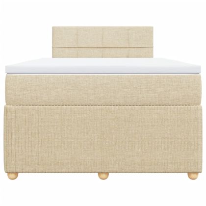 Боксспринг легло с матрак, кремаво, 120x200 см, плат