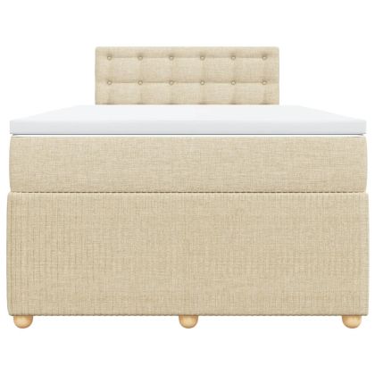 Боксспринг легло с матрак, кремаво, 120x200 см, плат