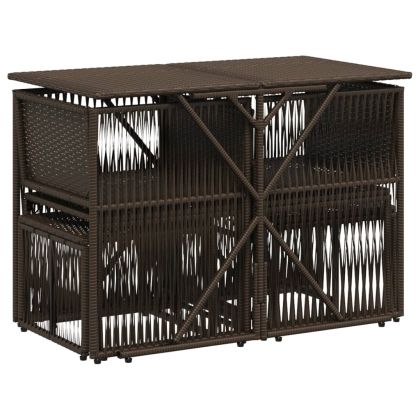 Градински трапезен комплект възглавници 7 части кафяв полиратан