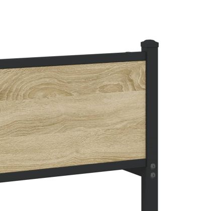 Метална рамка за легло, без матрак, сонома дъб, 75x190 см