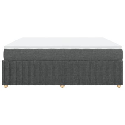 Боксспринг легло с матрак, тъмносиво, 200x200 см, плат