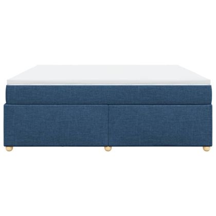 Боксспринг легло с матрак, синьо, 200x200 см, плат