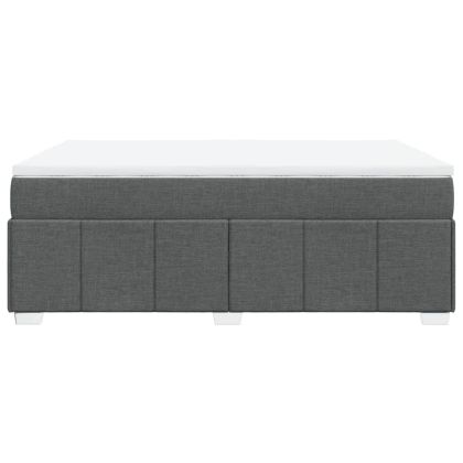 Боксспринг легло с матрак, тъмносиво, 160x200 см, плат