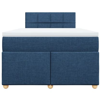 Боксспринг легло с матрак, синьо, 120x200 см, плат