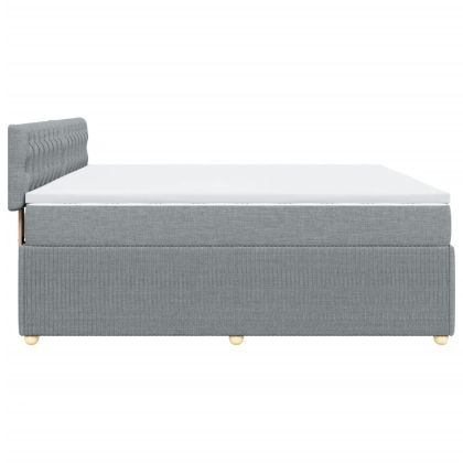 Боксспринг легло с матрак, светлосиво, 200x200 см, плат