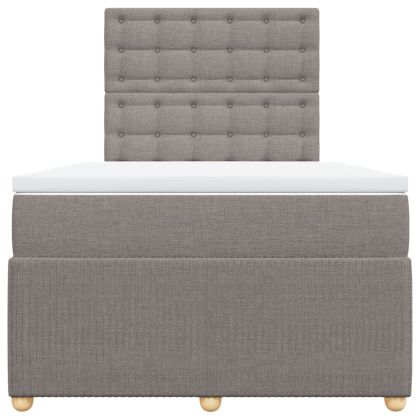 Боксспринг легло с матрак, таупе, 120x200 см, плат