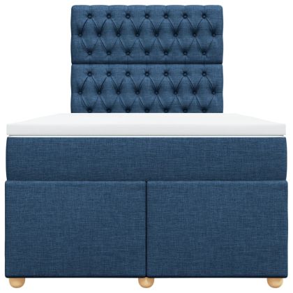 Боксспринг легло с матрак, синьо, 120x200 см, плат