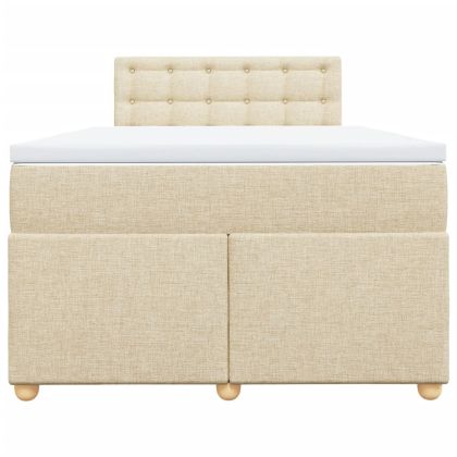 Боксспринг легло с матрак, кремаво, 120x200 см, плат