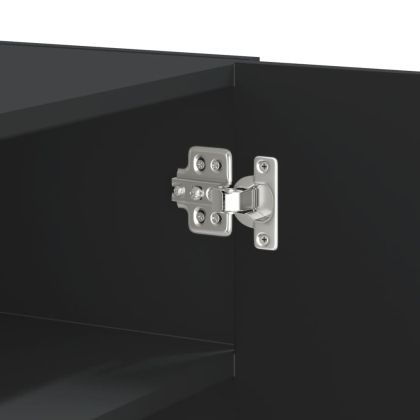 Стенен шкаф, черен, 75x35x60 см, инженерно дърво