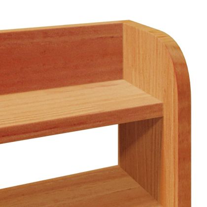 Рамка за легло с табла, восъчнокафяв, 135x190 см, масивно дърво