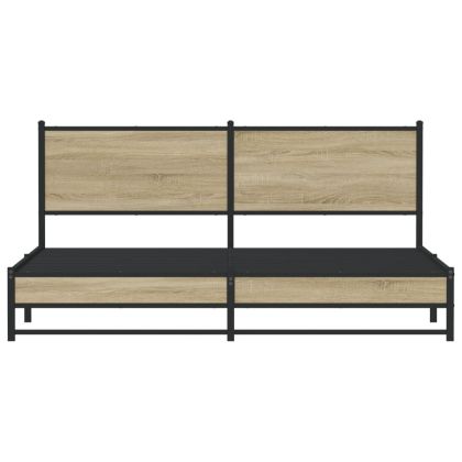Метална рамка за легло, без матрак, сонома дъб, 160x200 см