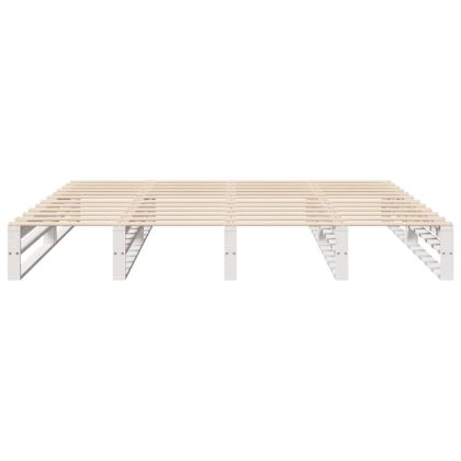 Рамка за легло без матрак, бял, 200x200 см, бор масив