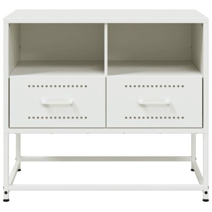 ТВ шкаф, бял, 68x39x60,5 см, стомана