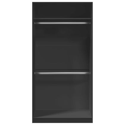 Гардероб, черен, 100x50x200 см, инженерно дърво