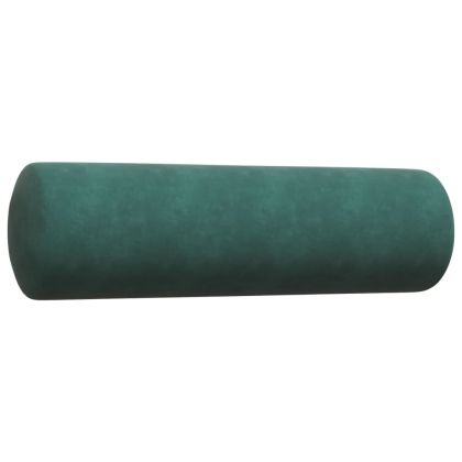 Мека мебел от 2части с възглавници и болстери тъмнозелен кадифе