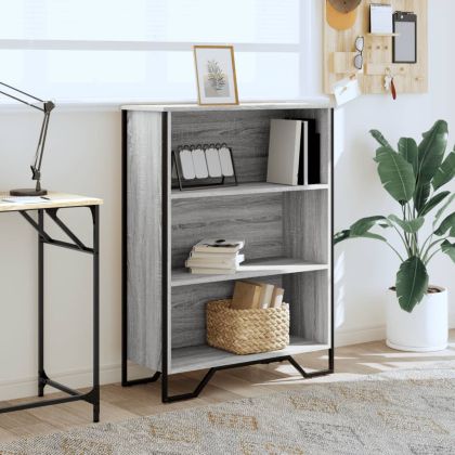 Библиотека, сив сонома, 80x31x106 см, инженерно дърво