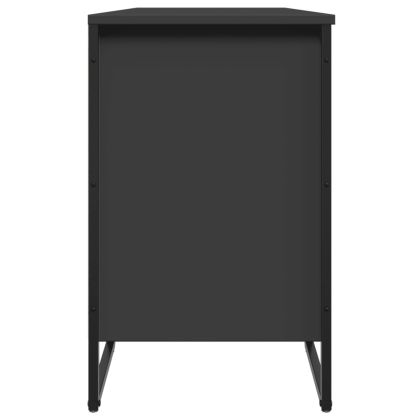 Шкаф за обувки, черен, 90x38x61,5 см, инженерно дърво