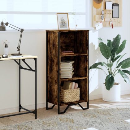 Библиотека, опушен дъб, 50x31x106 см, инженерно дърво