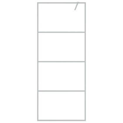 Параван за баня, сребрист, 80x195 см, прозрачно ESG стъкло