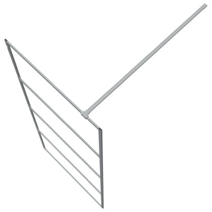 Параван за баня, сребрист, 80x195 см, прозрачно ESG стъкло