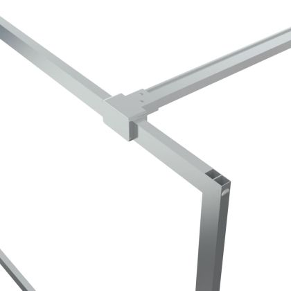 Параван за баня, сребрист, 80x195 см, прозрачно ESG стъкло