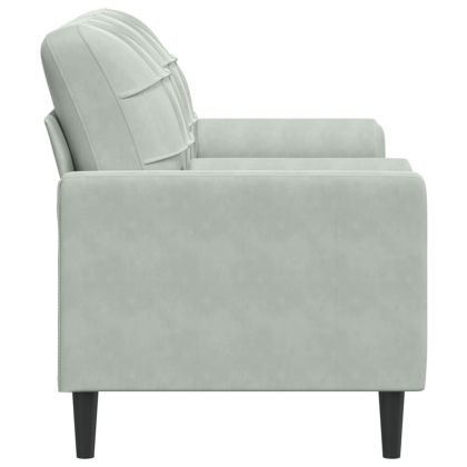 2-местен диван с декоративни възглавници светлосив 140см кадифе