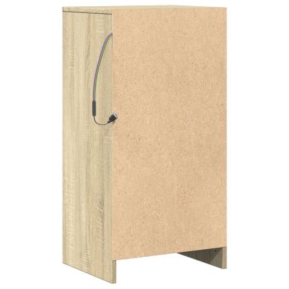 Сайдборд с LED, дъб сонома, 42,5x34x85 см, инженерно дърво