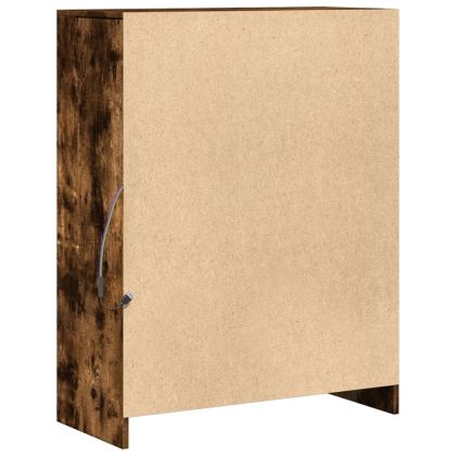 Сайдборд с LED, опушен дъб, 77x34x100 см, инженерно дърво