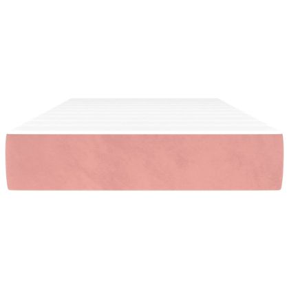 Матрак за легло с покет пружини розов 90x210x20 см кадифе