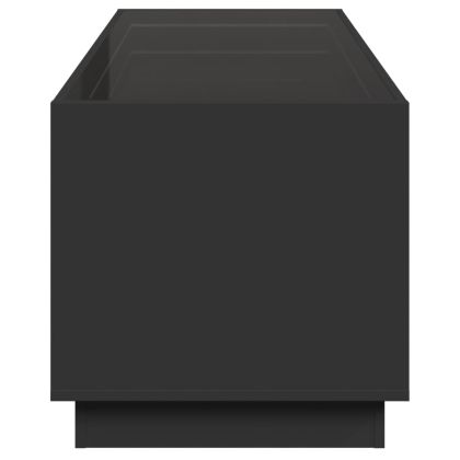 Маса за кафе с Infinity LED, черна, 90x50x50 см