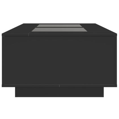 Маса за кафе с Infinity LED, черна, 116x69x40 см