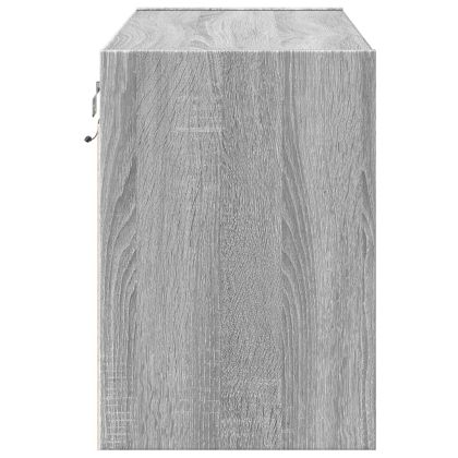 Стенен ТВ шкаф с LED осветление, сив сонома, 80x31x45 см