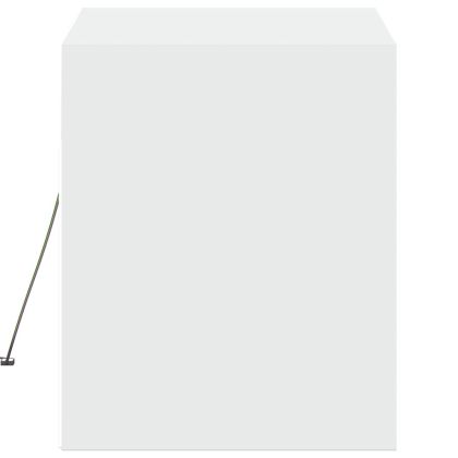 Стенен ТВ шкаф с LED осветление, бял, 80x31x38 см