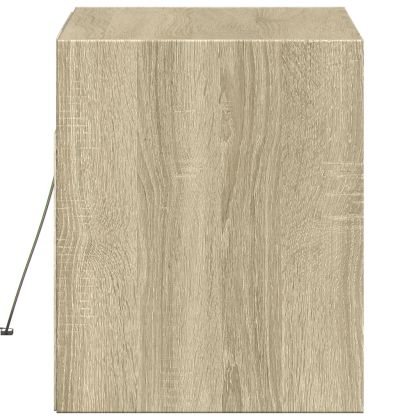 Стенен ТВ шкаф с LED осветление, сонома дъб, 80x31x38 см