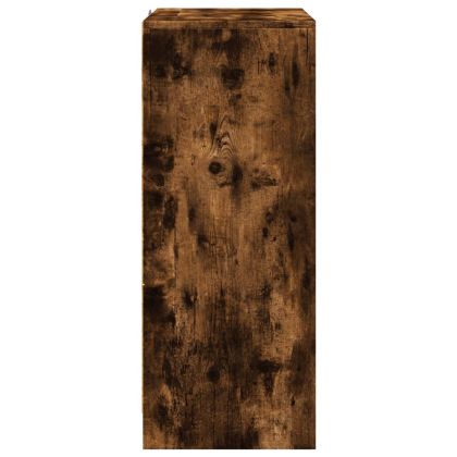 Сайдборд с LED, опушен дъб, 77x34x85 см, инженерно дърво