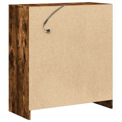 Сайдборд с LED, опушен дъб, 77x34x85 см, инженерно дърво