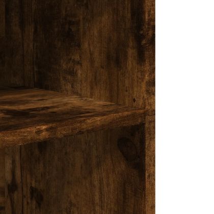 Странична маса с колела опушен дъб 55x60x78 см инженерно дърво