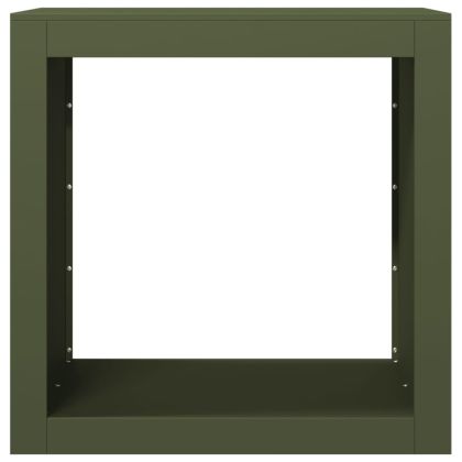 Стойка за дърва за огрев, зелена, 60x40x60 см, стомана