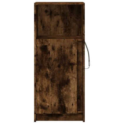 Сайдборд с LED, опушен дъб, 42,5x34x100 см, инженерно дърво