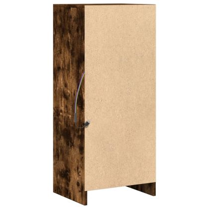 Сайдборд с LED, опушен дъб, 42,5x34x100 см, инженерно дърво